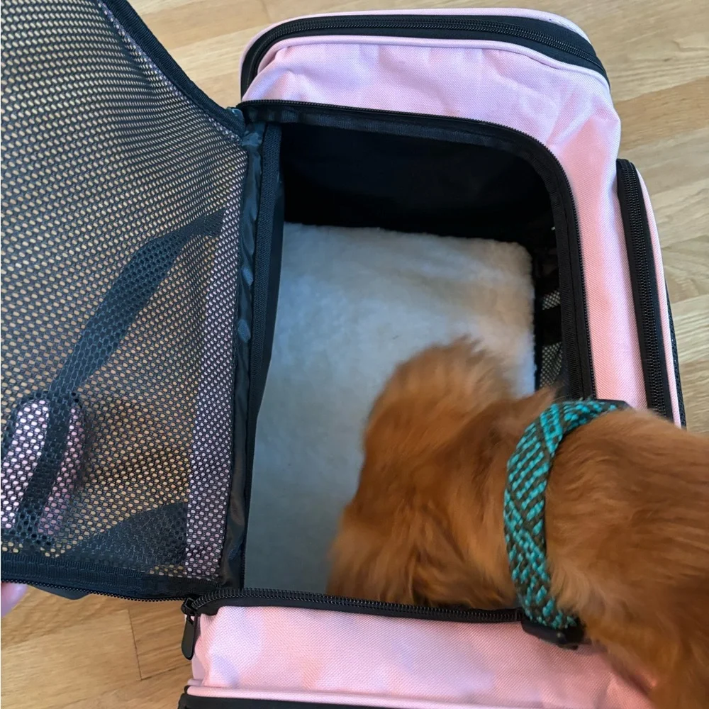 Pet Carrier Bag - Pink and Black